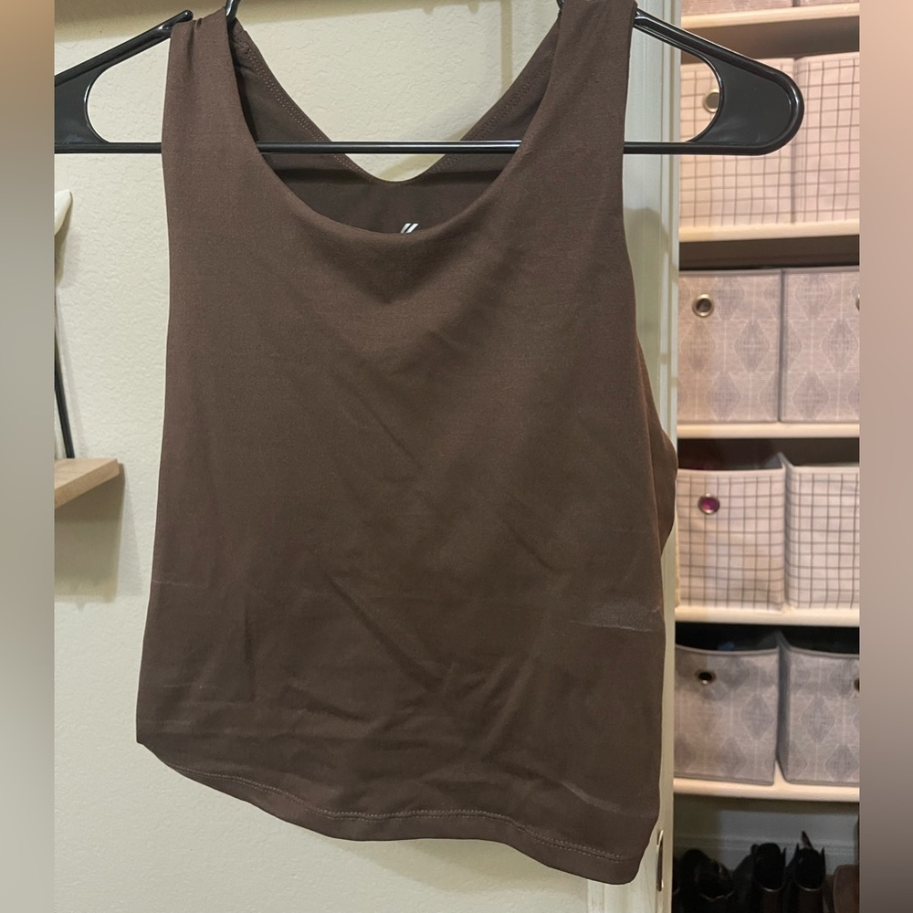 Brown athletic tank